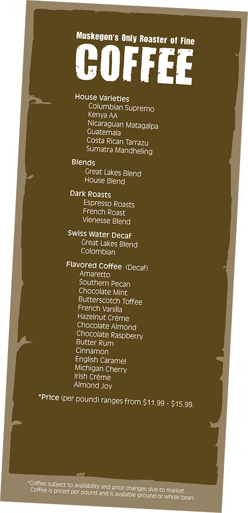 coffee menu